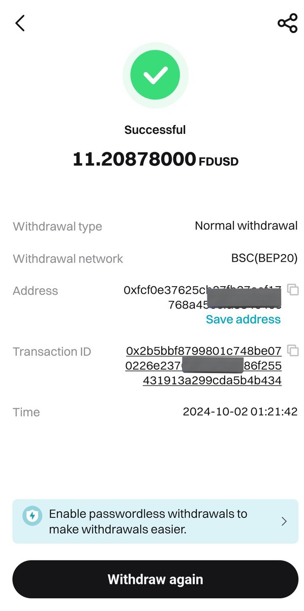 sj1361's tweet photo. #GasFreeStablesOnBNB
Successfully Transferred My Stablecoin Without Any Extra Cost.
@BNBCHAIN i really liked this opportunity and thanks for sharing this 😀 https://t.co/su2TzZyaDp