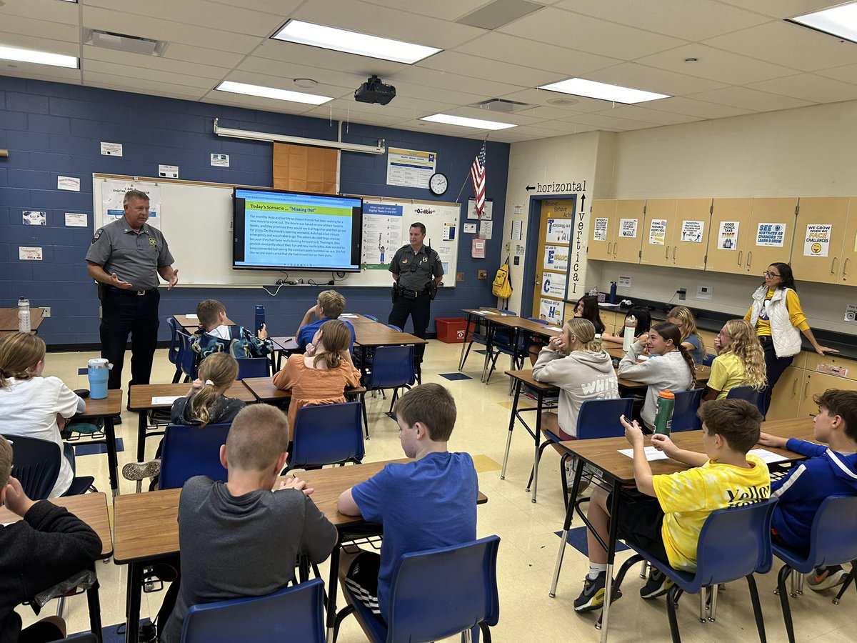Special thanks to <a href="/MadeiraOhioPD/">Madeira Police</a> for leading students <a href="/MadeiraMiddle/">Madeira Middle School</a> through a digital safety lesson. It’s great to have such a strong partnership between MPD and <a href="/MadeiraSchools/">Madeira City Schools</a>!!!

#MadeiraStrong
<a href="/KenjiMatsudo/">Kenji Matsudo</a>
<a href="/HuelsmanNicole/">Nicole Huelsman</a>