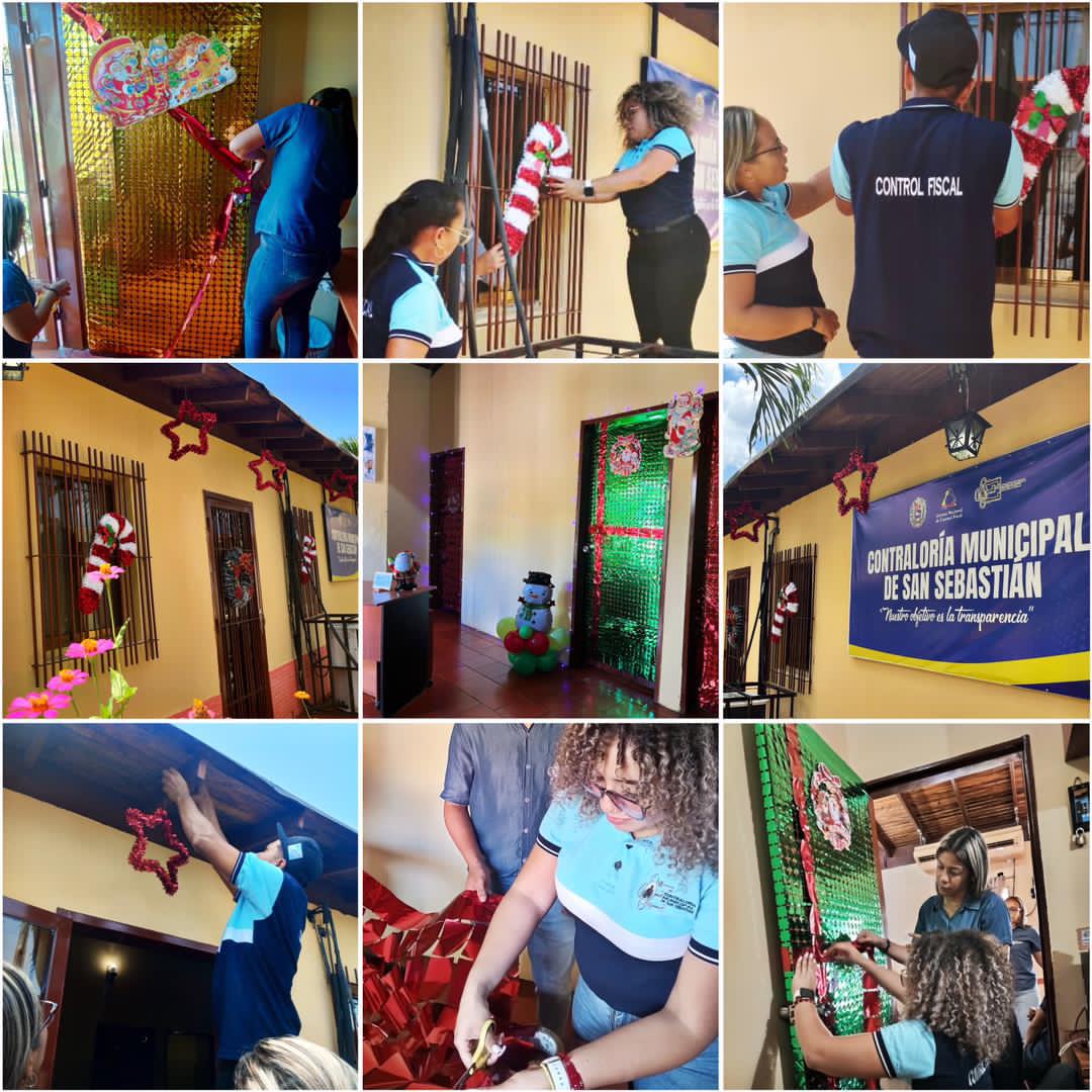 Ayer 01/10/2024 se vistió de rojo, verde y dorado nuestra Sede de la Contraloria del Municipio San Sebastián. Celebremos juntos la magia de la Navidad, compartamos con alegría y unión como una gran familia para que esta temporada esté llena de paz, felicidad y prosperidad! 🎄✨