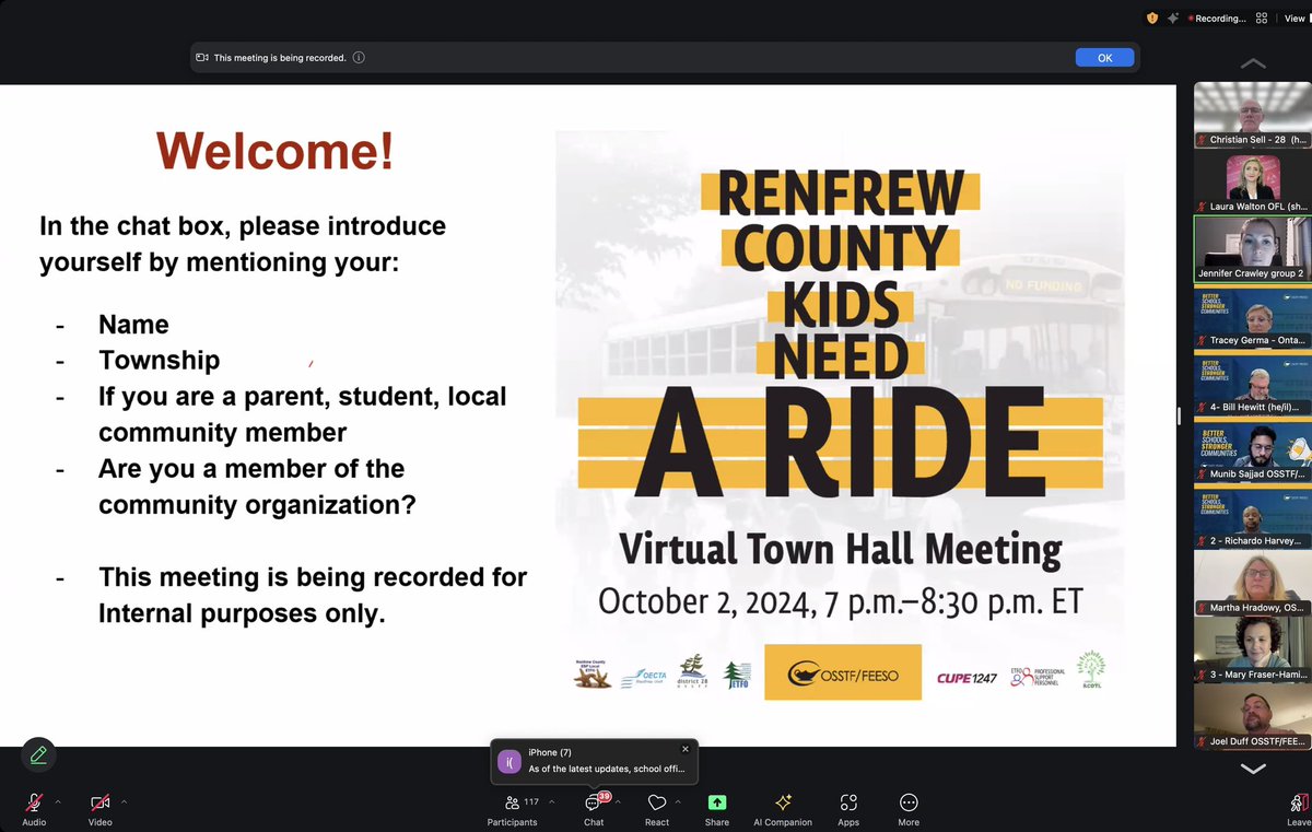 waltonmom's tweet photo. Hearing stories from parents &amp; students in Renfrew impacted by the lack of school transportation!
While @fordnation tries to distract us from the mess he has made of Ontario. Workers, families &amp; kids are scrambling to make things to work in the face of Ed funding cuts! #FordFails https://t.co/bWJ5X7vpk8