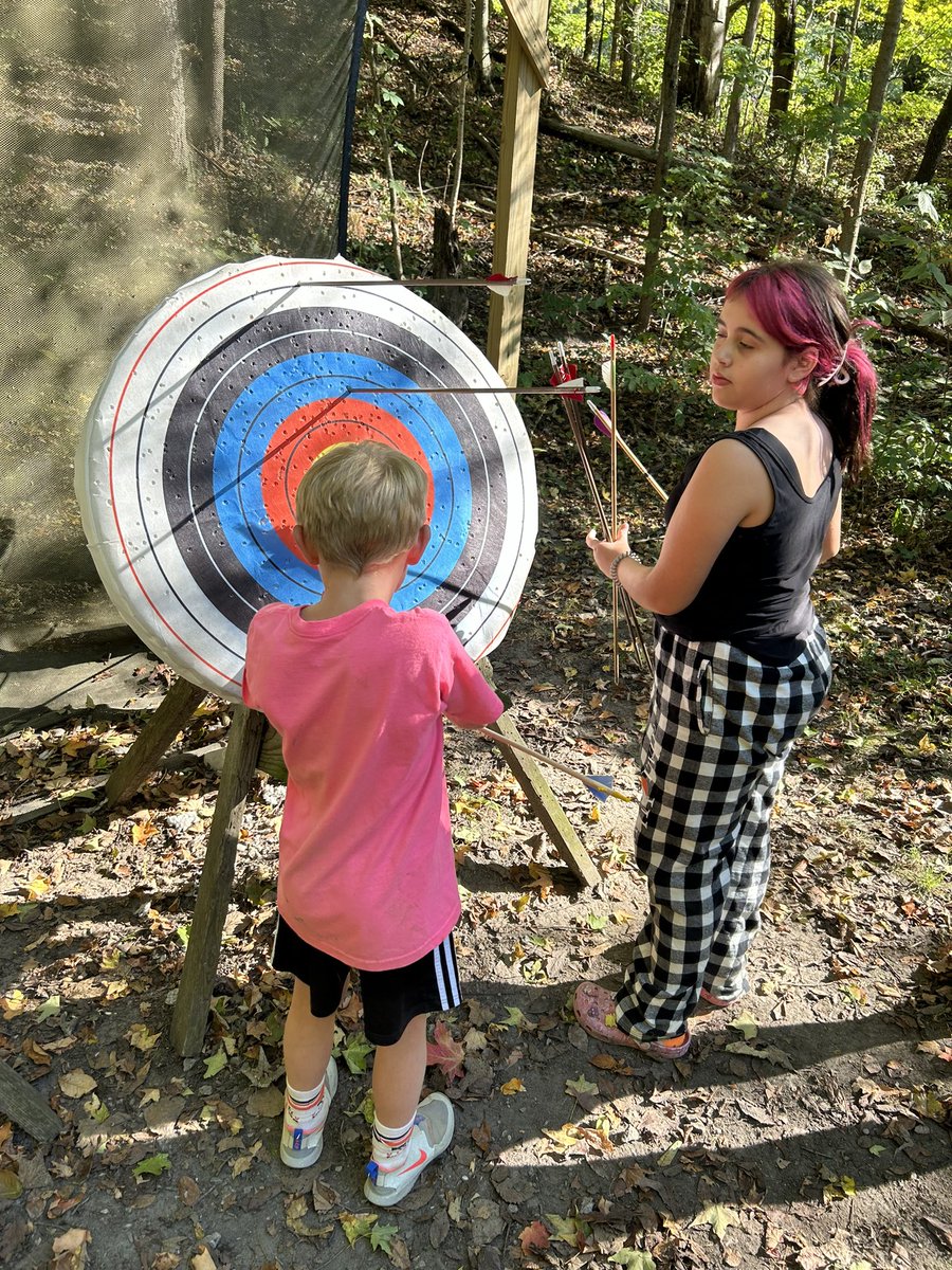 IS_MissGerken's tweet photo. #TeamYellow came out strong for their last session on the archery range today 🏹 🏹 #OES #outdooreducation #missgerkentakesoncamp https://t.co/G1695UVDEB
