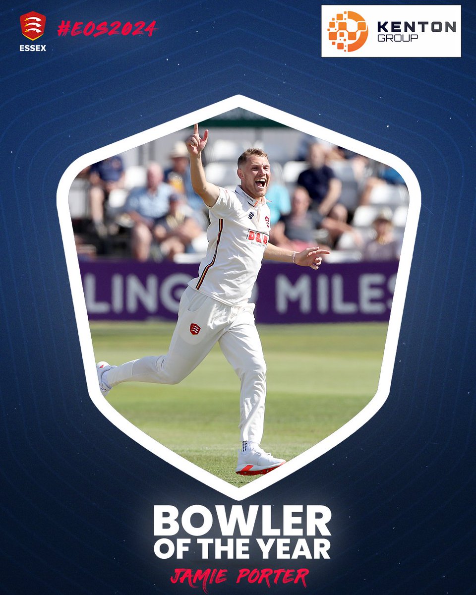 EssexCricket's tweet photo. 🫡 𝗔 𝗯𝗼𝘄𝗹𝗲𝗿 𝘁𝗵𝗮𝘁 𝘁𝗼𝗼𝗸 𝗺𝗼𝗿𝗲 𝘄𝗶𝗰𝗸𝗲𝘁𝘀 𝘁𝗵𝗮𝗻 𝗮𝗻𝘆 𝗼𝘁𝗵𝗲𝗿 𝗶𝗻 𝗗𝗶𝘃𝗶𝘀𝗶𝗼𝗻 𝗢𝗻𝗲 𝘁𝗵𝗶𝘀 𝘀𝗲𝗮𝘀𝗼𝗻! 𝗖𝗼𝗻𝗴𝗿𝗮𝘁𝘂𝗹𝗮𝘁𝗶𝗼𝗻𝘀, @JamiePorter93!

🦅 #FlyLikeAnEagle #EOS2024 ~ @TheKentonGroup https://t.co/cKCxYiNOZg