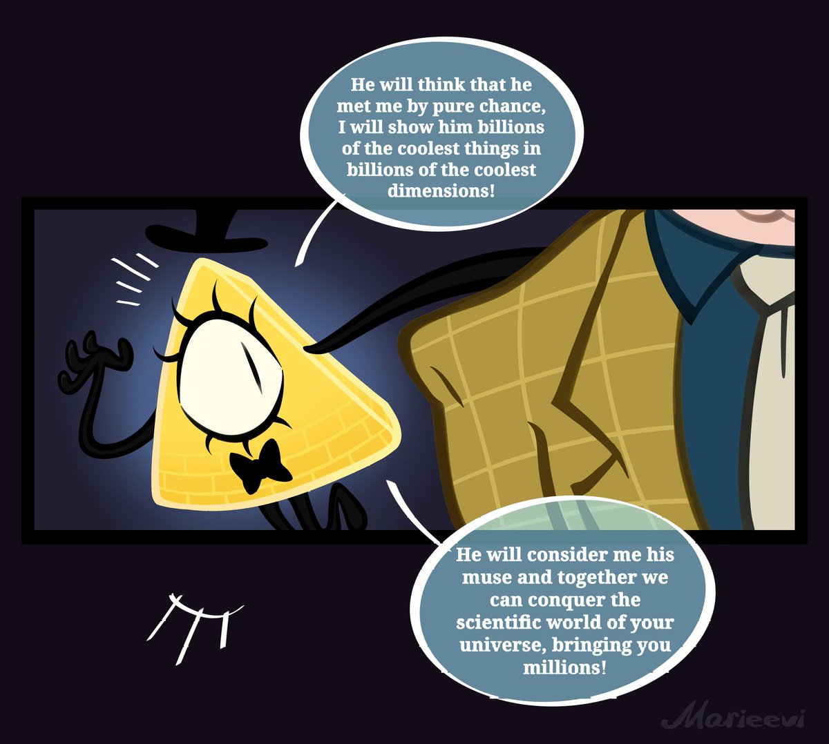 Marieevi_'s tweet image. I think someone already had this idea, but still 
#GravityFall #GravityFallscomic #GravityFallsBill #BillCipher #comic #TheBookOfBill