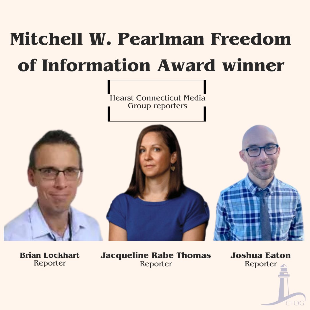 CFOG (@ctfog) on Twitter photo Join us Oct. 16 to honor our Pearlman award winners, including <a href="/insider_ct/">CT Insider</a> reporters <a href="/jacquelinerabe/">Jacqueline Rabe Thomas</a> <a href="/joshua_eaton/">Joshua Eaton</a> and <a href="/blockhart1/">Brian Lockhart</a> .
These reporters published an illuminating series that exposed the city of Bridgeport’s repeated violations of the state’s public records law. Join us Oct. 16 to honor our Pearlman award winners, including <a href="/insider_ct/">CT Insider</a> reporters <a href="/jacquelinerabe/">Jacqueline Rabe Thomas</a> <a href="/joshua_eaton/">Joshua Eaton</a> and <a href="/blockhart1/">Brian Lockhart</a> .
These reporters published an illuminating series that exposed the city of Bridgeport’s repeated violations of the state’s public records law.