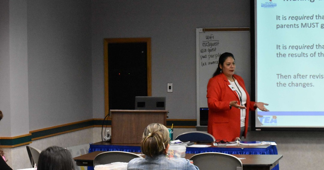 ESCRegion2's tweet photo. 🏫Strengthening family and community connections is key to student success! Today, our workshop on Parent and Family Engagement empowered participants to utilize ESSA requirements and best practices to support parents, families, and communities. #FamilyEngagement #TitleI #ESC2 https://t.co/z4XUMiDgs7