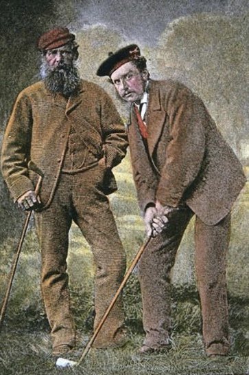 R_McStravick's tweet photo. The eagle eyes amongst you may notice that the statues of Tommy Morris and Tom Morris are inspired by this one photograph. https://t.co/kcsDZ0740Q