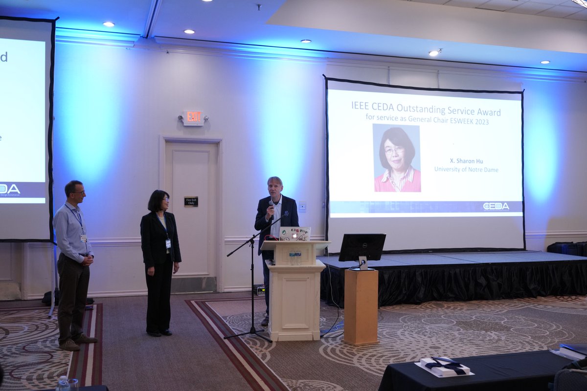 AcmSigbed's tweet image. Congratulations to Prof Sharon Hu from University of Notre Dame, for the Outstanding Service Award!