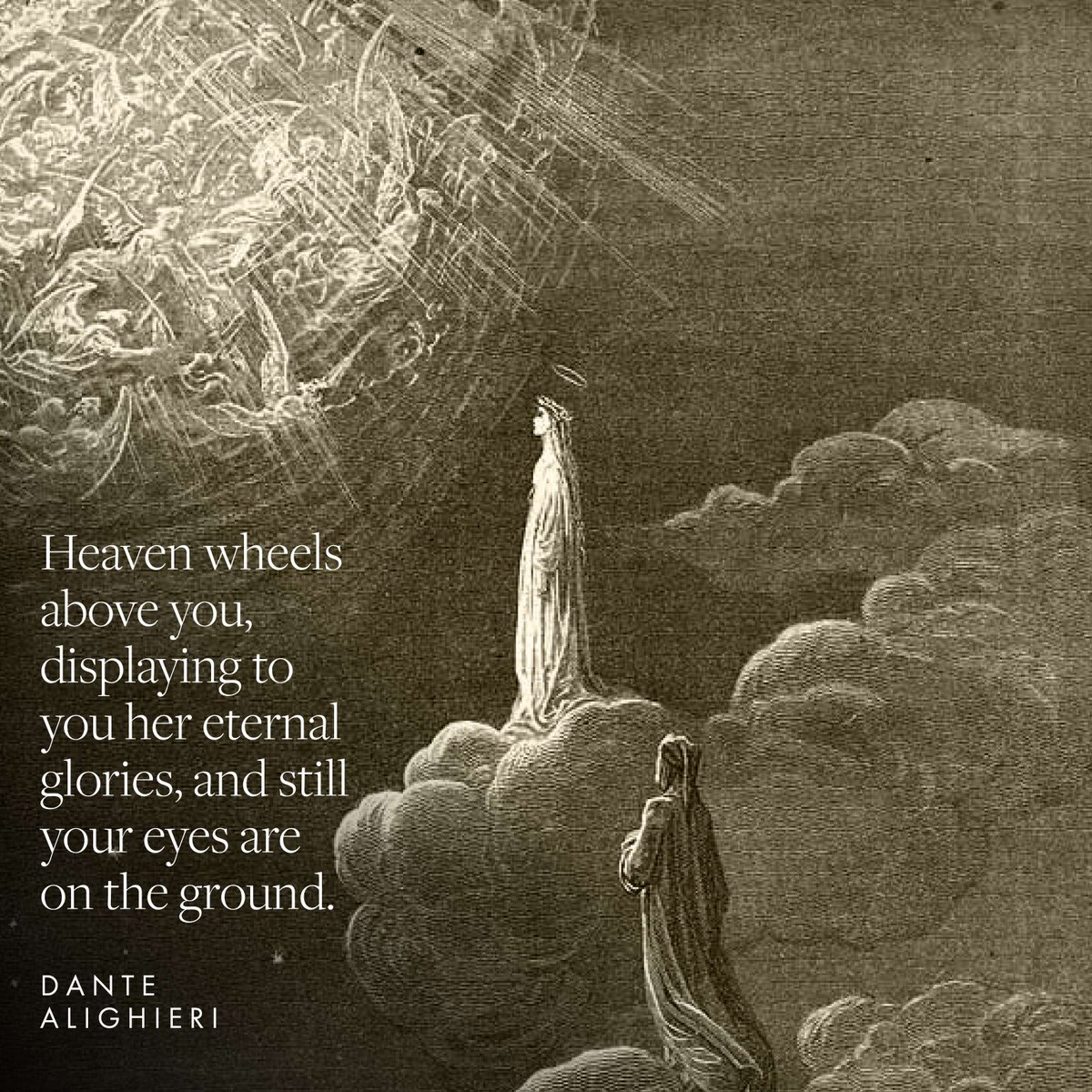 🙈 "Heaven wheels above you, displaying to you her eternal glories, and still your eyes are on the ground." -Dante Alighieri

Paradiso 14, Gustave Doré, 1833

#Dante360 #AthenaeumCenter #Chicago