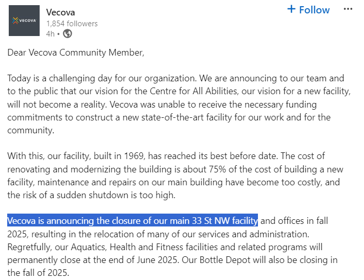 JeromyYYC's tweet image. 🆘It's time for #yyccc -- and all of us -- to step up for @Vecova. 🆘

🧵1/7