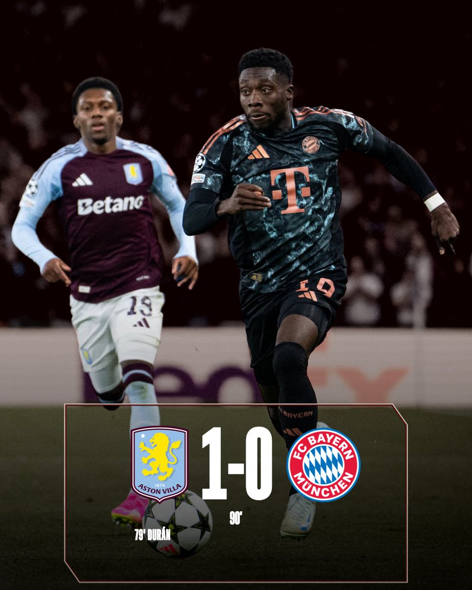 FCBayernEN's tweet image. FULL-TIME: Defeat at Villa Park.

#AVLFCB 1-0 | #UCL #FCBayern