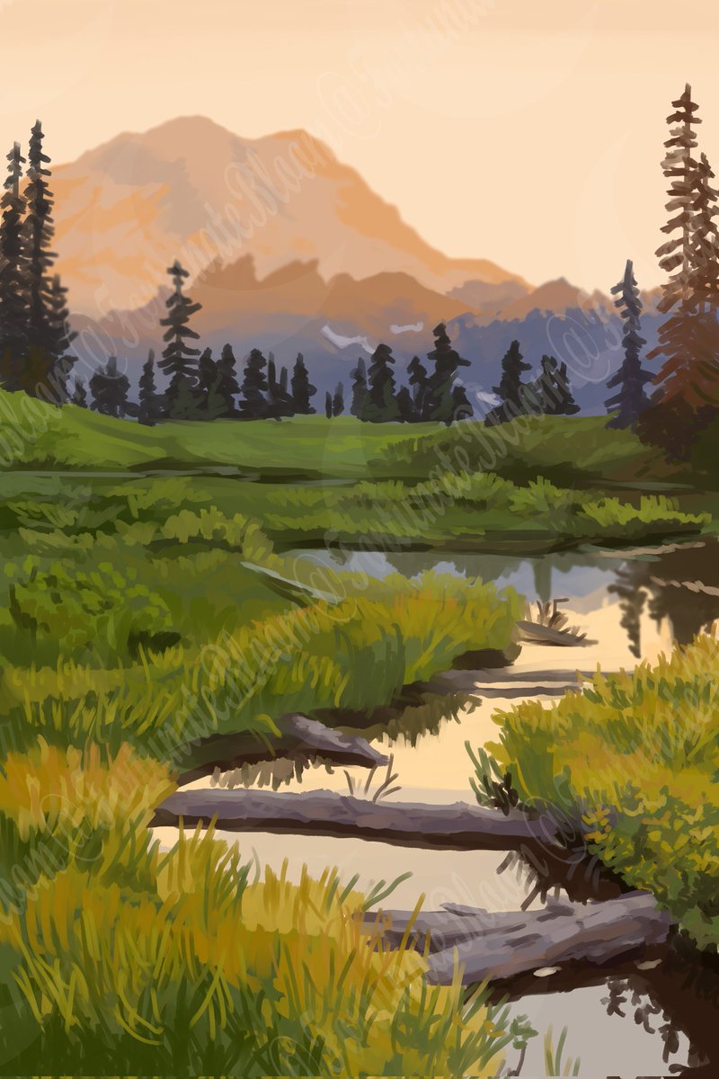 FortunateBloom's tweet photo. A couple landscape studies I had sitting around. Almost forgot I had these! https://t.co/W1oUK9ILUL