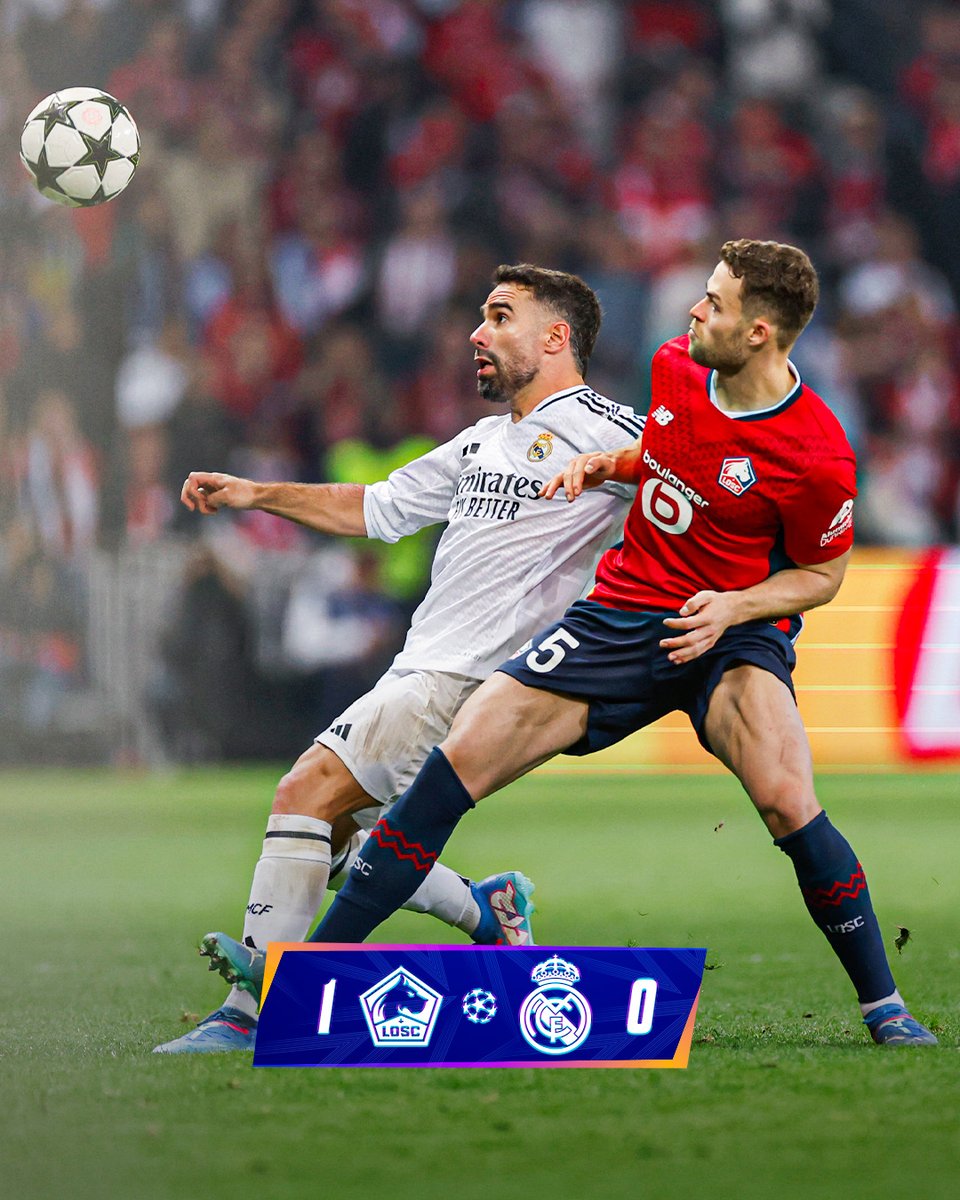 realmadriden's tweet image. 🏁 @LOSC_EN 1-0 @realmadriden
⚽ 45'+ 3' Jonathan David (p)
#UCL