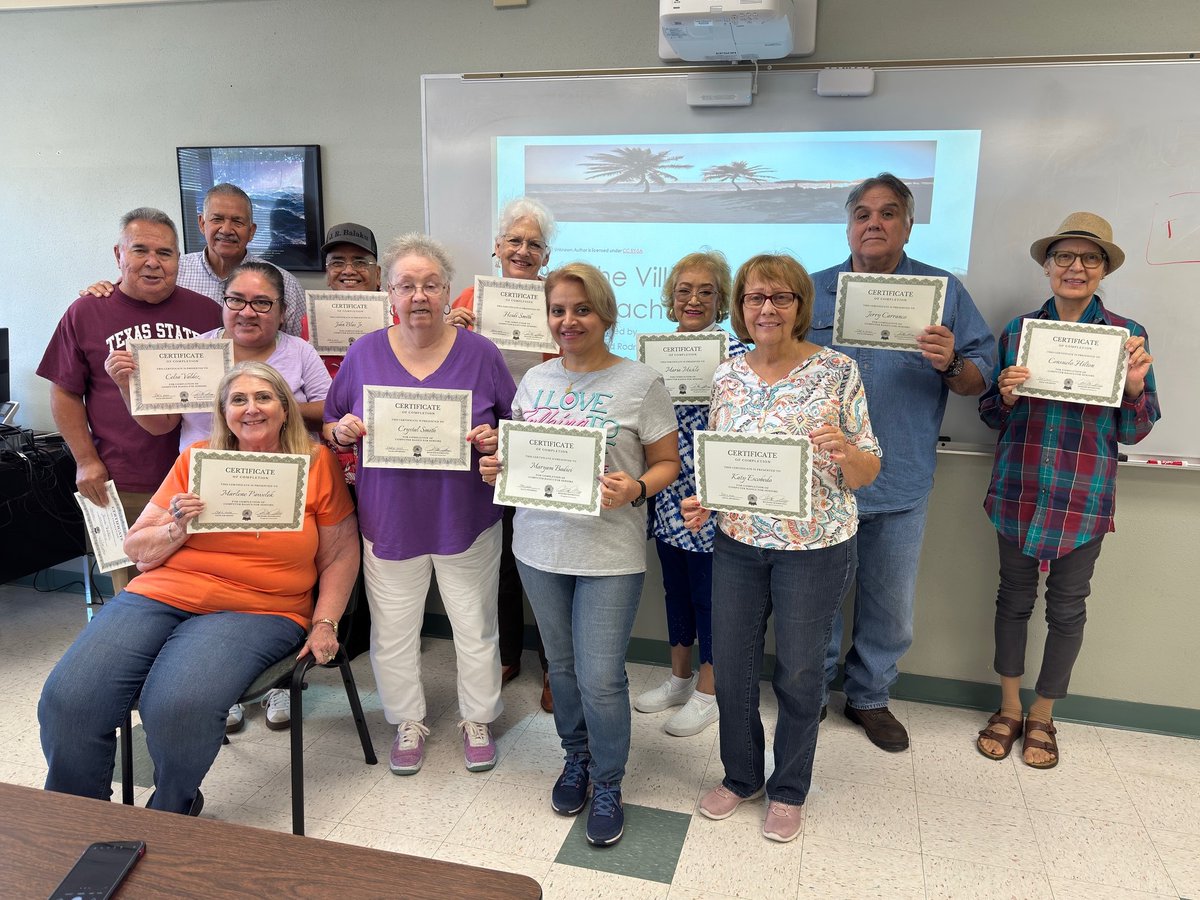 NISD_ComEd's tweet photo. 🎉 Congrats to our amazing seniors who completed Computer Basics for Seniors at Northside Community Education! 💻👏 They’ve mastered the basics of PC use and Windows 10. Next class starts October 28th – join us! 📅  #communityeducation #nisdace #learnforlife https://t.co/op4jBTAI4K