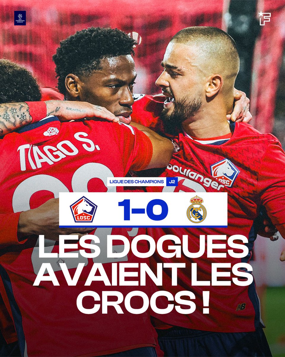 Lille crée l’exploit et domine un Real Madrid décevant !
> Le résumé du match : bit.ly/3TSqDIU

#UCL