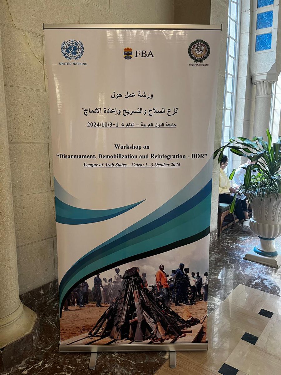 UN_OROLSI's tweet photo. Fifty participants from 14 Member States are currently attending a three-day workshop for the League of Arab States on #Disarmament, #Demobilization and #Reintegration (DDR) in #Cairo, co-facilitated by the DDR Section and @FBAFolke. https://t.co/onQrKvt8a5