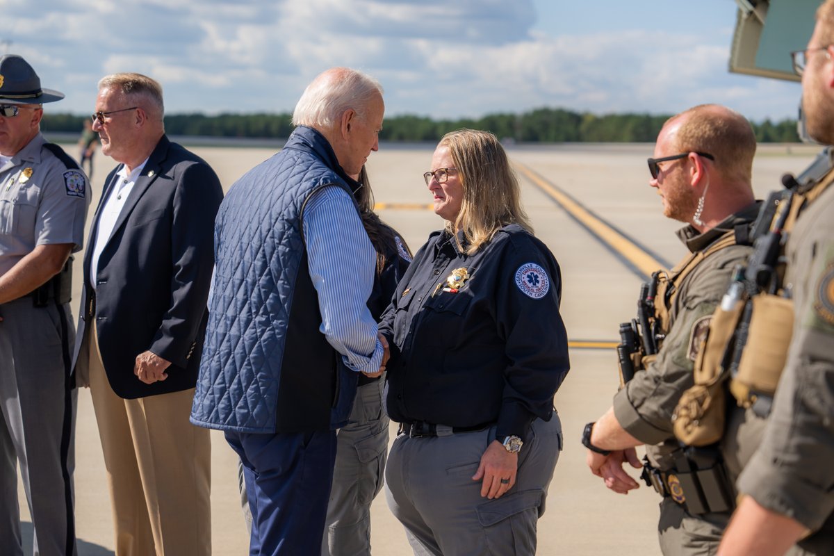Today I was able to thank a few of the men and women who have gone above and beyond in the aftermath of Hurricane Helene.

These first responders have risked their own safety to reach folks who are stranded, clear roads, and restore power.

They represent the very best of us.