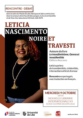 [RENCONTRE] 9.10.24 / 18:30 / Nouvelle Librairie Internationale VO
Leticia Nascimento, noire et travesti
cecille.univ-lille.fr/detail-event/r…