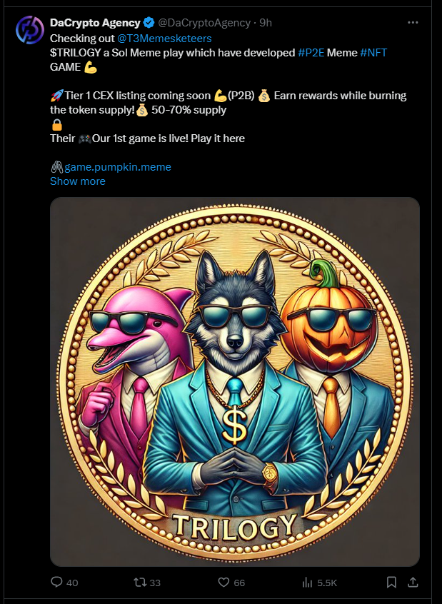 T3Memesketeers's tweet photo. 🚀We will soon be on everyone's lips! https://t.co/rkoEVwwAxC