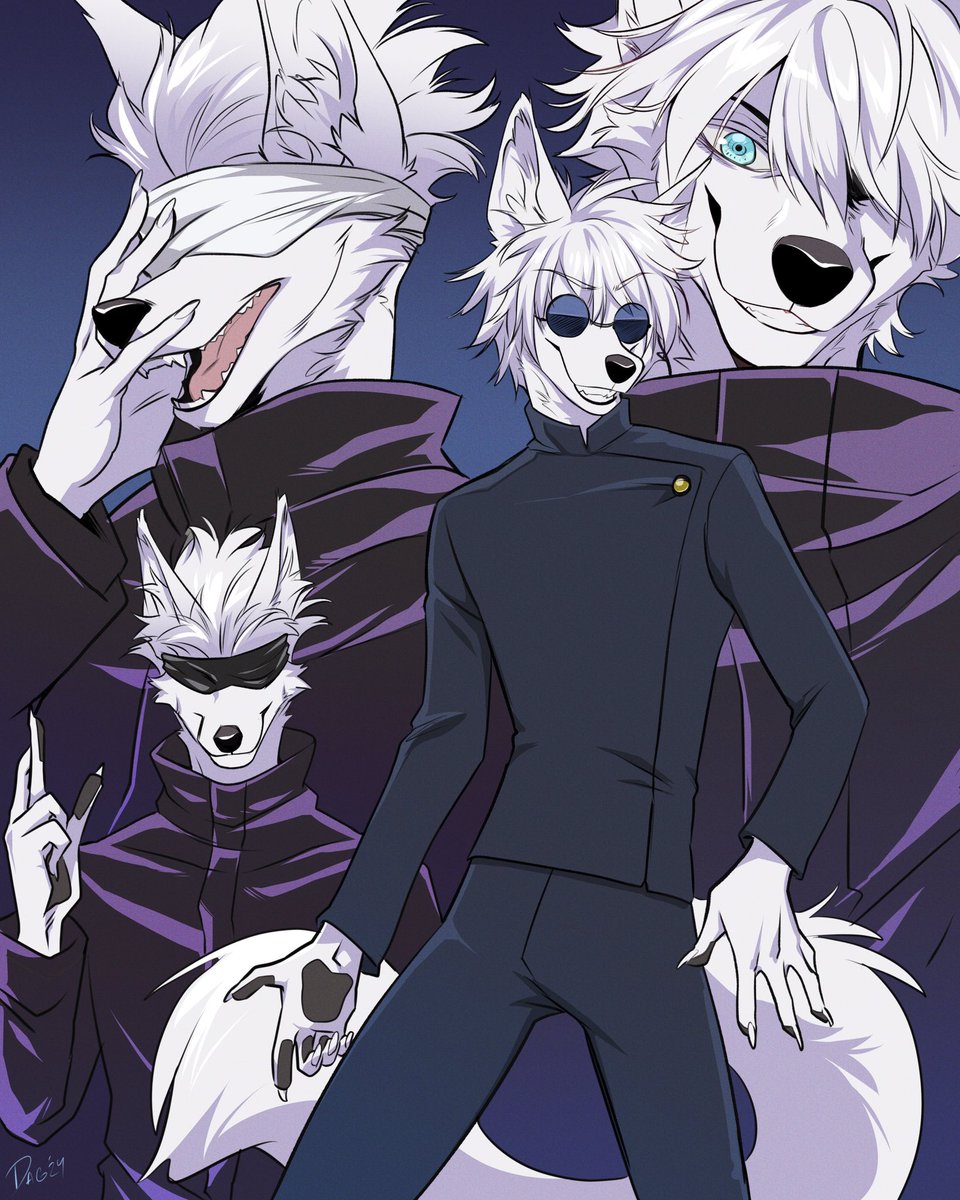 Turning anime characters into anthros is my passion~ 

Gojo furry as a warmup!