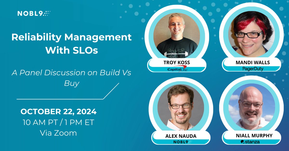Choosing the right SLO adoption path is crucial! Build, use existing tools, or invest in a platform? Each choice affects resources, timelines, and team morale. 🤷‍♀️

Join our session to find the best fit for you 
Register now: nobl9.com/build-vs-buy-w… #SLO #ReliabilityManagement