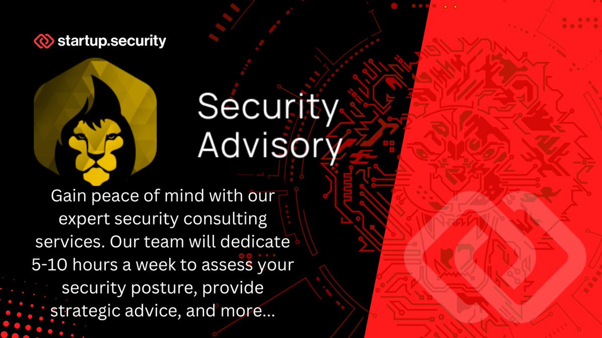 startup_sec's tweet photo. 🔐 Get peace of mind with expert security on your side! Our consultants assess your security posture weekly, providing proactive guidance. Stay secure and ahead of threats. 🛡️ 
Click Here https://t.co/Gr0CF64MSJ
#SecurityAdvisory #CyberSecurity #ProactiveDefense https://t.co/gtdRPbWMEY