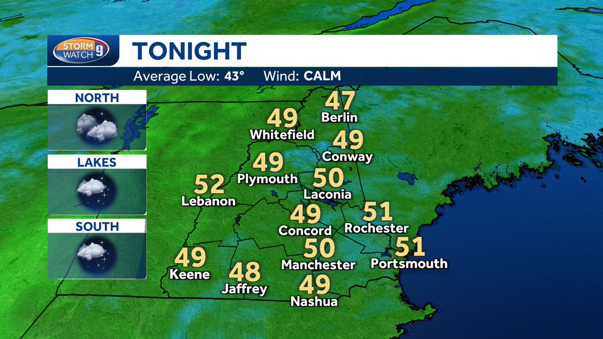 Good evening, you'll find tonight's forecast for NH below! Check out our weather blog: wmur.com/weather