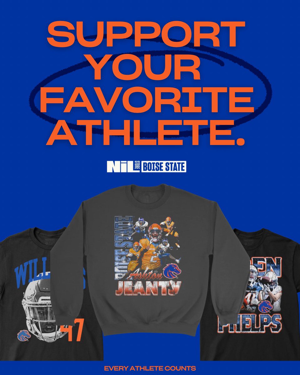 BoiseStateNIL's tweet photo. Support. Your. Favorite. Athlete.
#boisestatenil #gobroncos https://t.co/cSBQFMngkR