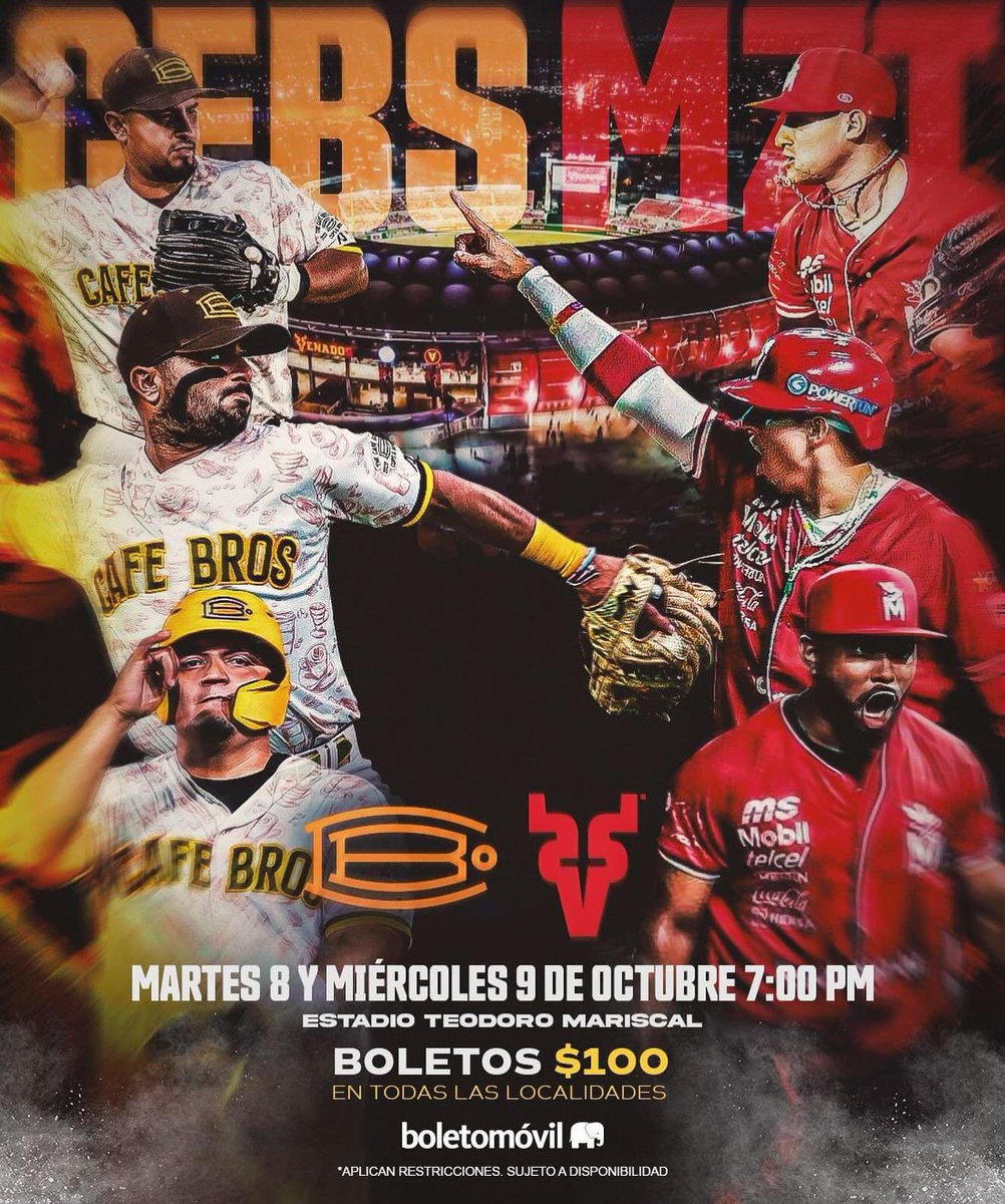 “LA CAFETIZA” EN MAZATLÁN 

Como parte de su gira otoñal, <a href="/cafebrosoficial/">Café Bros BaseBall</a> enfrentará en un par de duelos a los <a href="/venados_mzt/">Venados de Mazatlán</a>.

El 8 y 9 de octubre les esperan grandes acciones en el Estadio Teodoro Mariscal.

#LaCasaDelRey