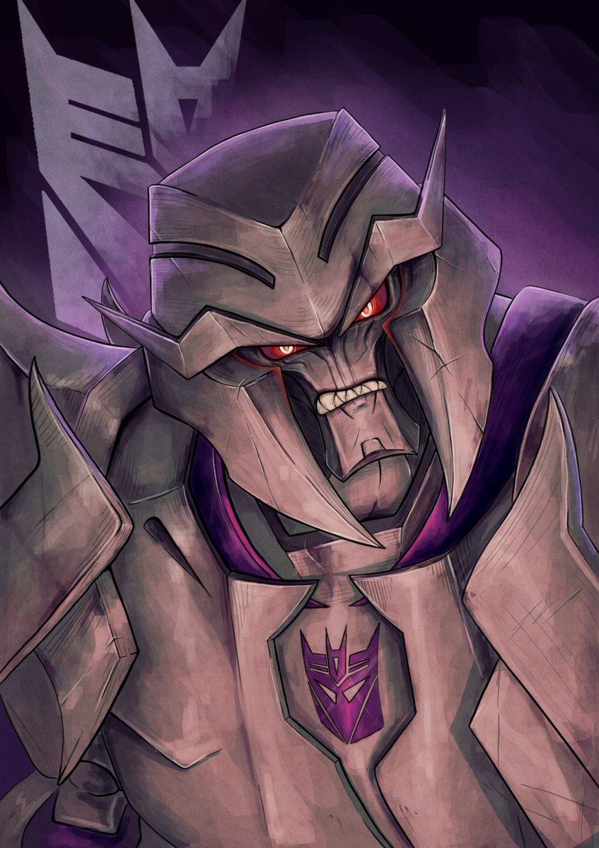 Geleren2's tweet photo. I'm getting Hyped for Transformers One (European Sadly) so I wanted to draw Megatron from Prime, one of my favourite designs for him. 
I will be drawing Optimus in the same style next time.  #Transformers #transformersprime #TransformersOne #megatron #decepticons #robot https://t.co/O1sTETOEFp