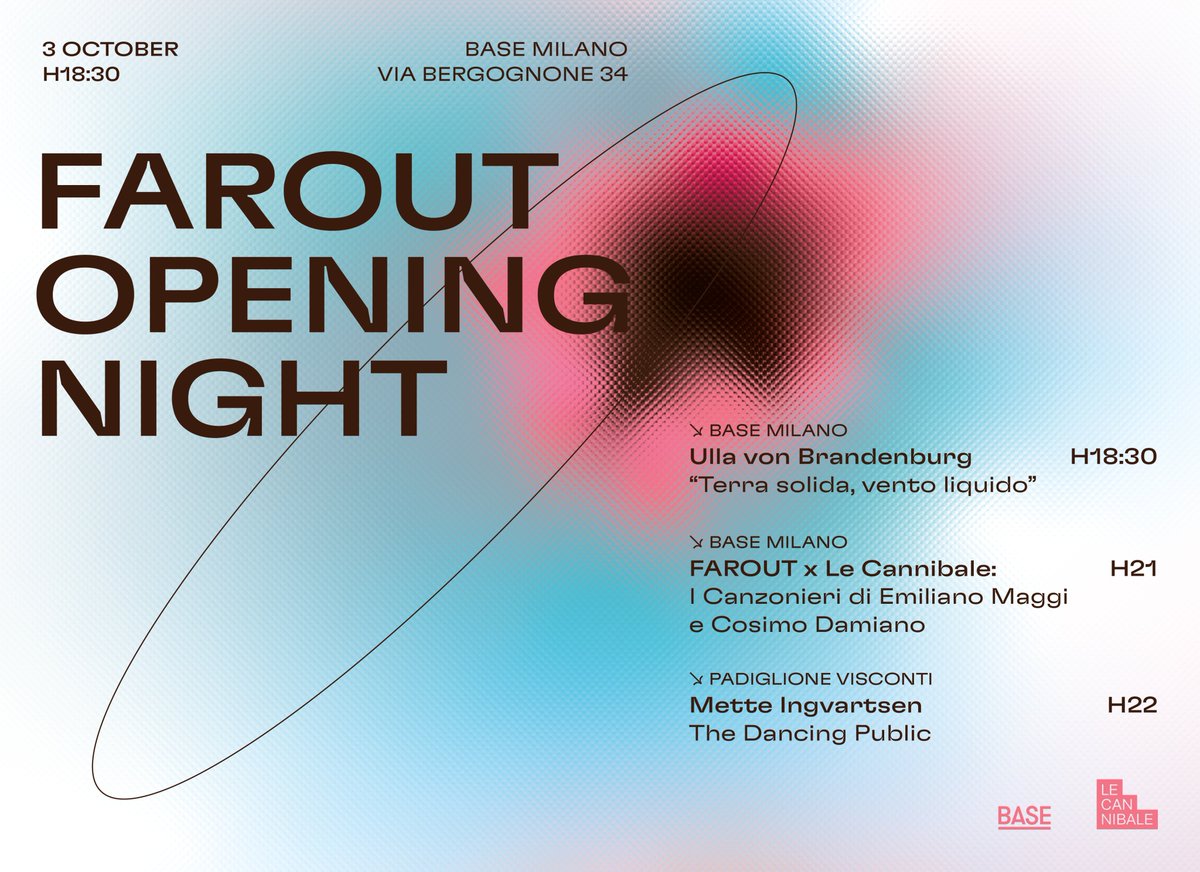 base.milano.it/series/farout-… Farout festival opening today at BASE Milano