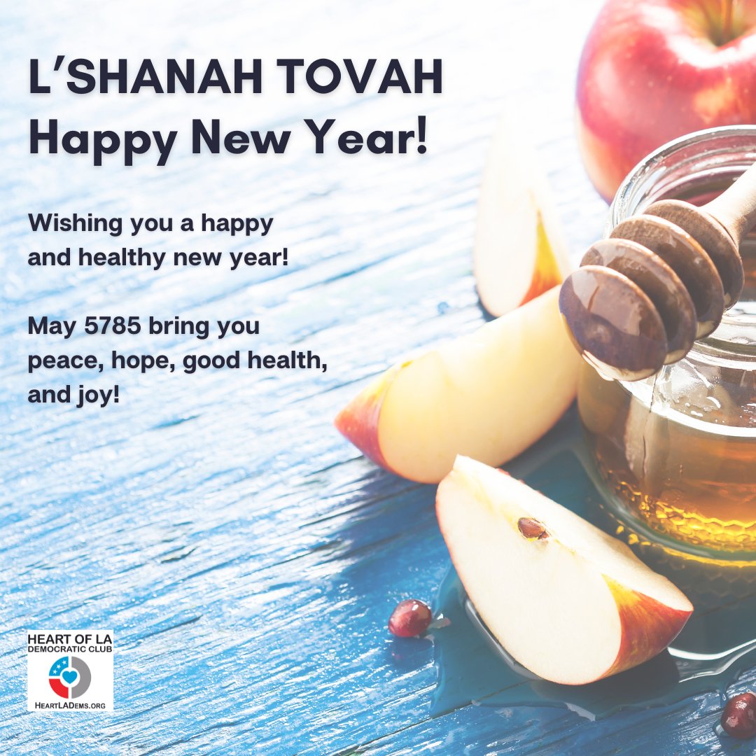 L'Shanah Tovah! We wish you a year filled with peace, health, and happiness.  May your year be as sweet as honey, and may you find renewal and joy in the days ahead.
 #RoshHashanah #NewBeginnings #Community #PeaceAndHope