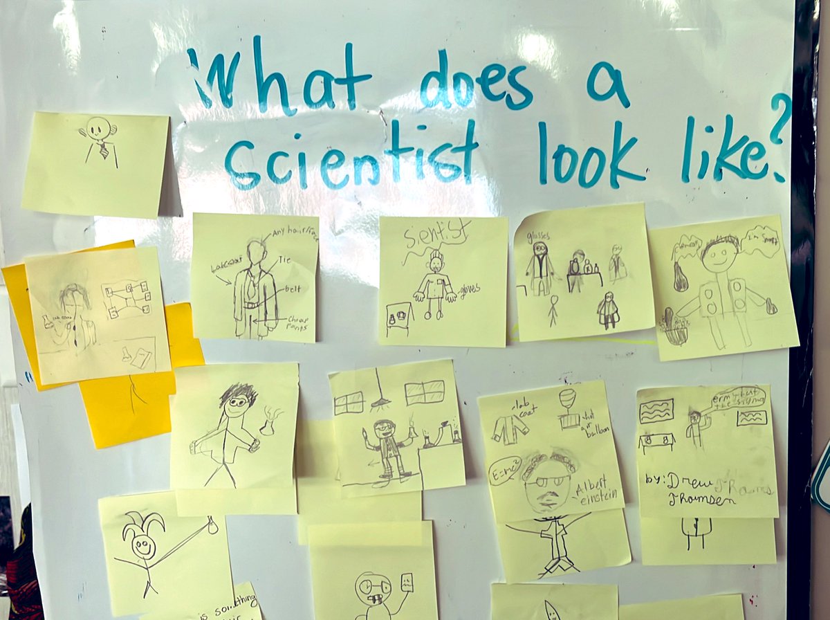 msclark_56's tweet image. What IS Science? What does a Scientist look like? Imagine YOU are a scientist! 👩‍🔬 🧑‍🔬 Hoping I can change some mindsets from “mid” to something better with hands-on, experiential science this year 😬 #grade7 #STEMeducation #whatisscience #onted