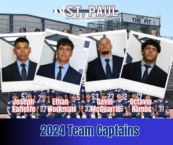 Congratulations to our 2024 Team Captains. Joseph Lafferre, Ethan Workman, Gavin McQuarrie, and Octavio Ramos. You have worked hard to earn this honor. We are proud of you! <a href="/GhostsofStPaul/">The Ghosts of St. Paul Football</a>