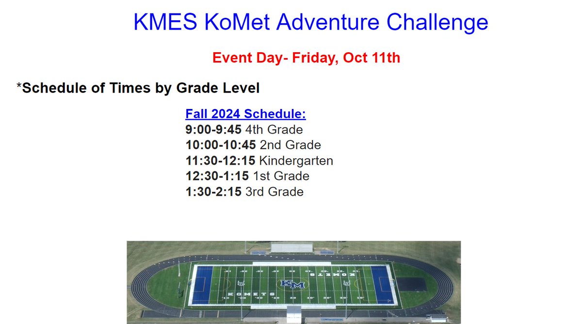 Join us today with <a href="/KMElem/">KM Elementary School</a> for the KoMet Adventure Challenge!