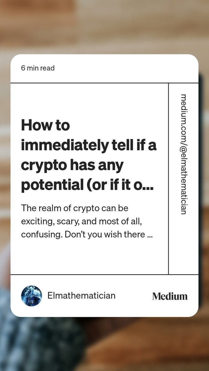 famo_everything's tweet photo. How to immediately tell if any crypto project has potential or not! 
Read on how one of our #writers on #Medium explains it 👇
https://t.co/szqvQCCz2x

#Crypto #CryptoAnalytics #ION #IonMainnet #IONMAINNETCOUNTDOWN #CryptoInvestors #CryptoInnovation https://t.co/Zgfbjbso9d