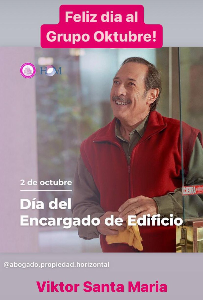 Feliz dia de EL ENCARGADO!

Gracias a TODOS los PROPIETARIOS e INQUILINOS que hacen posible PAGANDO LAS EXPENSAS todos los meses para que el SINDICATO de ENCARGADOS tenga el GRUPO OKTUBRE, del empresario Viktor Santa Maria, siendo el tercer grupo de medios de comunicacion mas