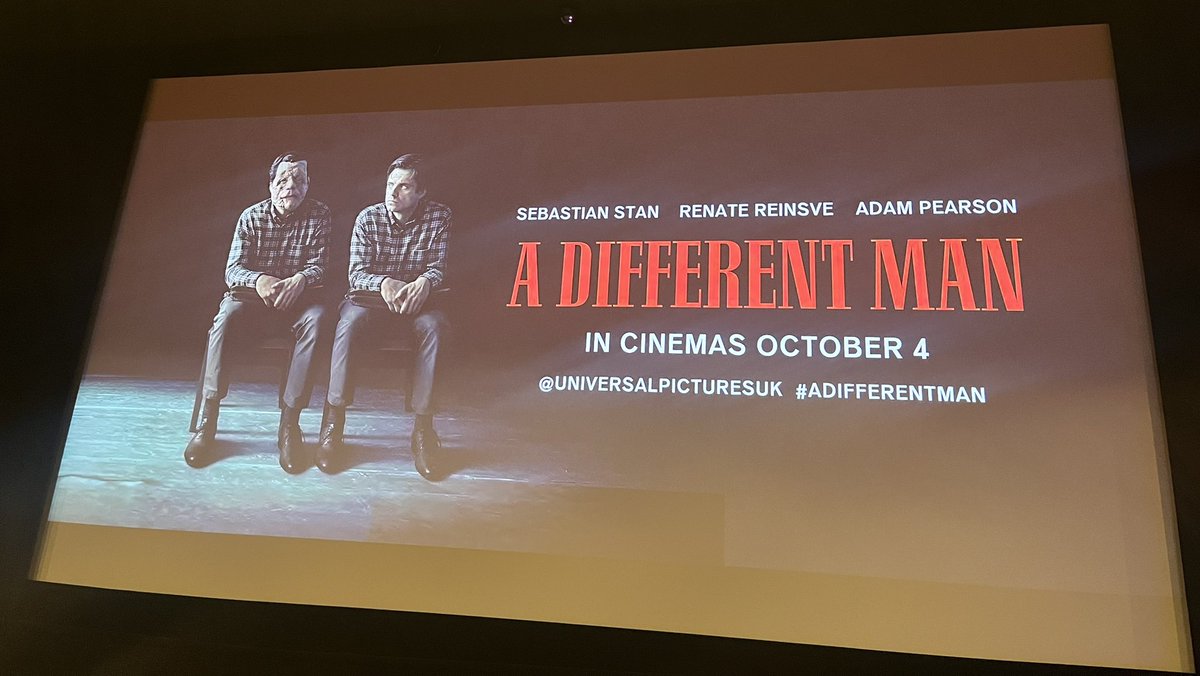 I really enjoyed #ADifferentMan! Funny, some body horror, and very thought provoking about the stories we tell ourselves. Beautifully vulnerable words in the Q&amp;A as well from all three.

<a href="/Adam_Pearson/">Adam Pearson</a>
#SebastianStan
#AaronSchimberg (Director and Writer)