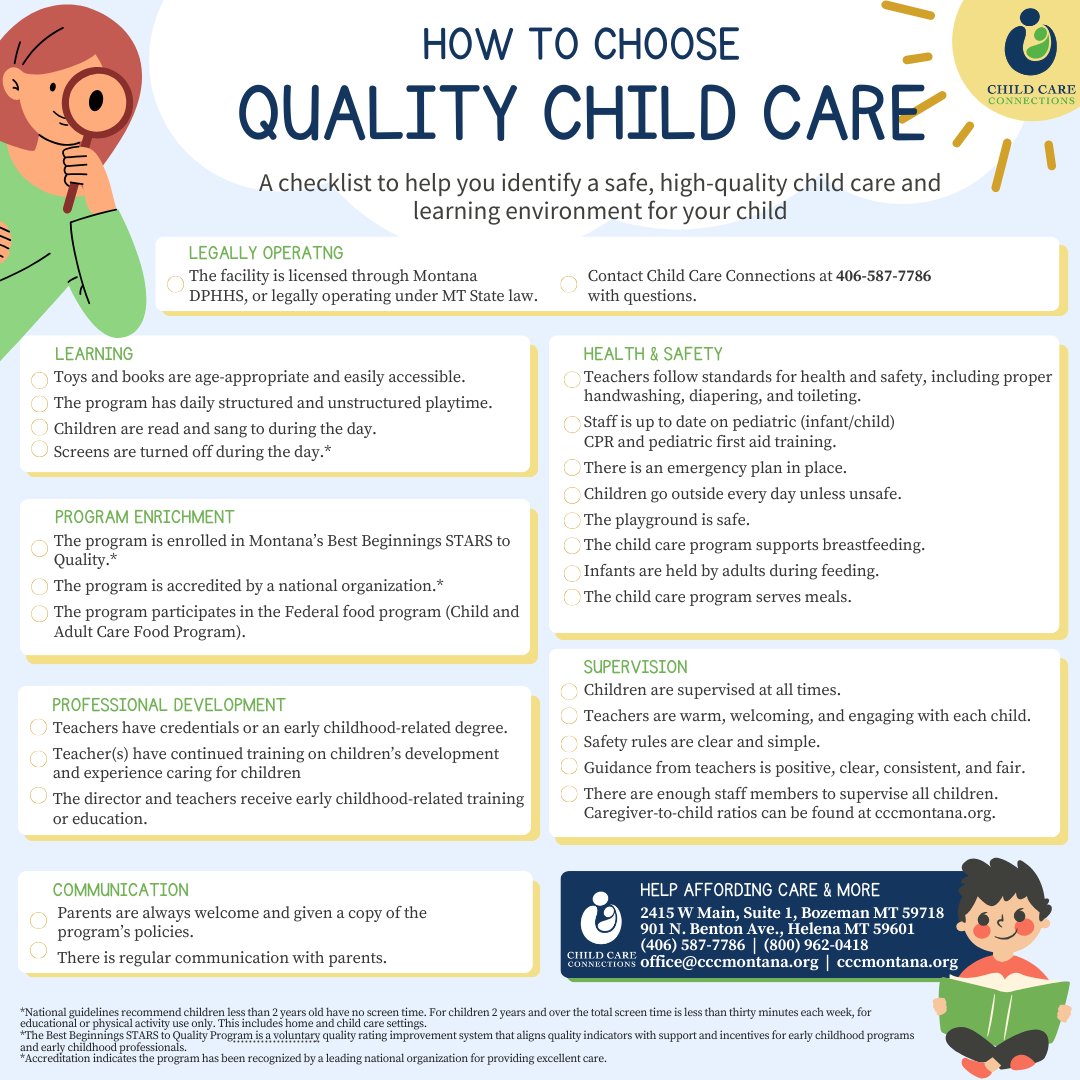 Find a printable version of our Quality Child Care Check List here: loom.ly/g4aoO6c
Disponible en inglés