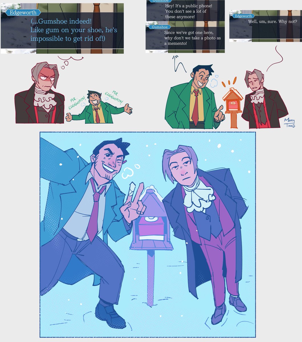 (aa3 spoilers) I am quite literally obsessed with whatever gumshoe and edgeworth have going on