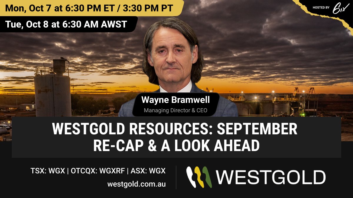 $WGX's Managing Director &amp; CEO, Wayne Bramwell, shares a series of exciting updates live from Beta Hunt. He will also discuss FY25 Production Guidance, Mineral Resource Estimates and how these milestones shape Westgold's future.

Register here: bit.ly/4gRWDGX