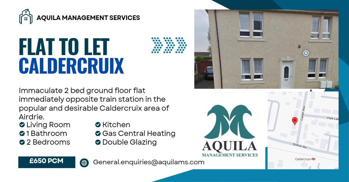 AquilaLtd's tweet photo. Caldercruix,  Airdrie. Flat to let https://t.co/PE6coN7ywH