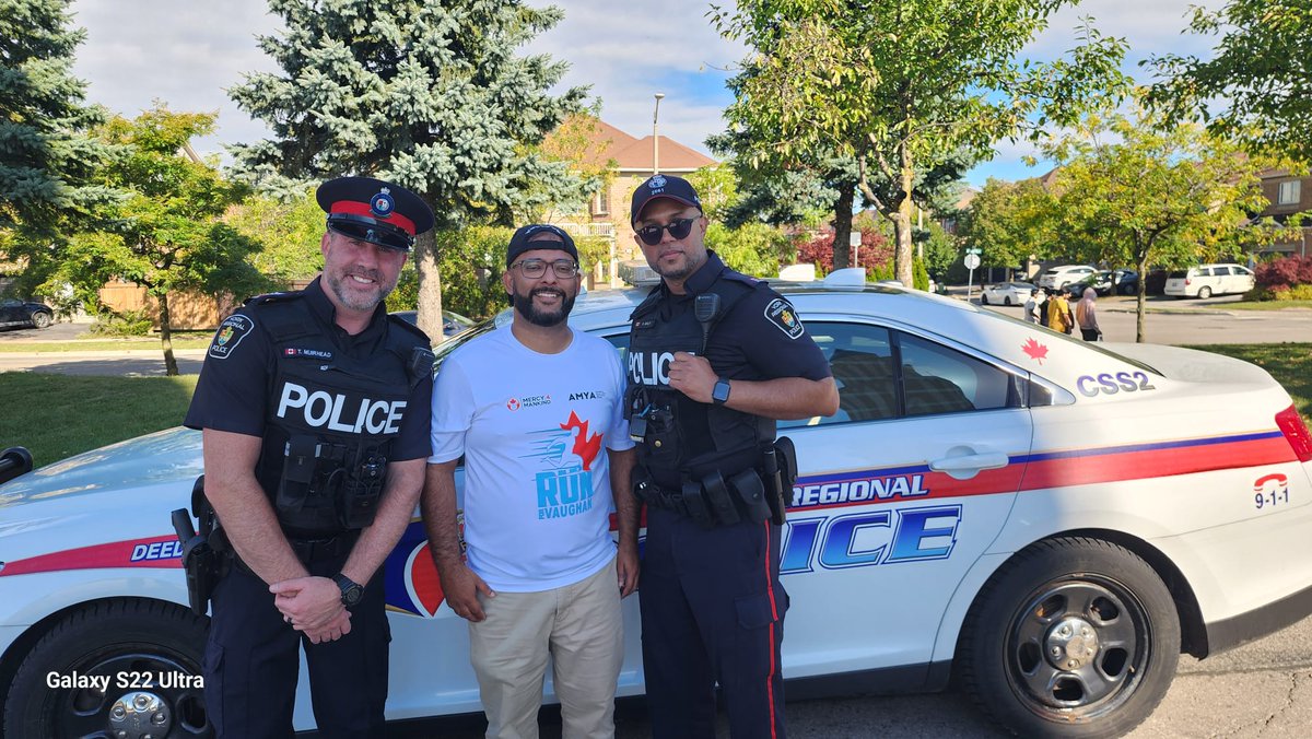 We are thankful to Officers of York Regional Police <a href="/YRP/">York Regional Police</a> for  their support for the 21st Annual RUN FOR VAUGHAN.

Held in support of Cortellucci Vaughan Hospital on September 29, 2024 at Baitul Islam Mosque, Vaughan, ON.

#RunForVaughan #Mercy4Mankind #Vaughan