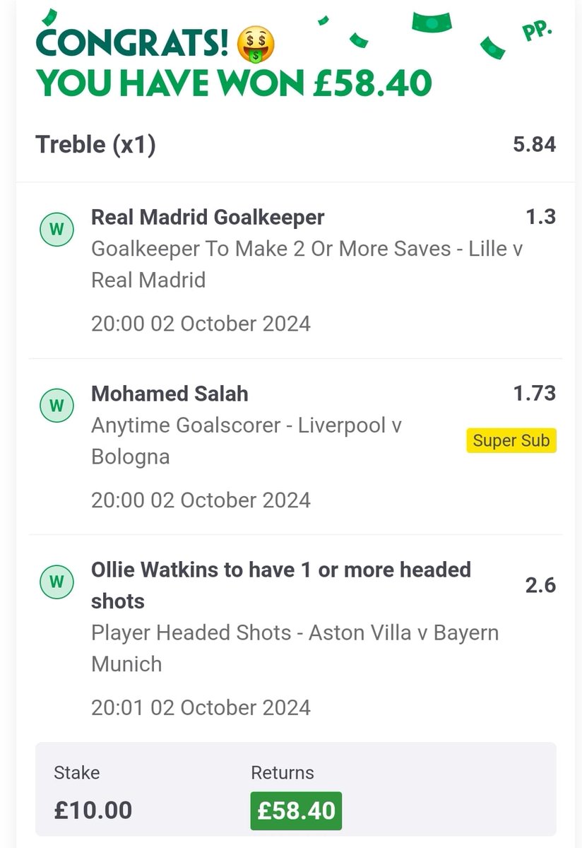 dexcell9's tweet image. Thanks @livsfootytips for the tip, nice little midweek win. Looking forward to this weekends tips to go again!