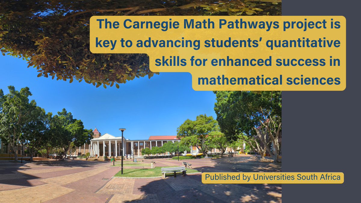In 2020, we began a partnership with University of the Free State in South Africa to adapt &amp; implement Quantway and Statway that has resulted in a changed learning experience and more equitable outcomes for post-sec students.  Read more here: tinyurl.com/53ut68he

#mathed