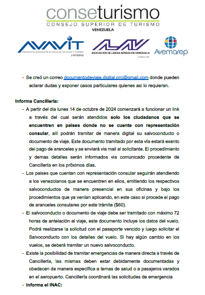ALAV_VE's tweet photo. ¡Información de interés para los pasajeros en vuelos internacionales! ✈️🛂 https://t.co/UHdv60mEcX