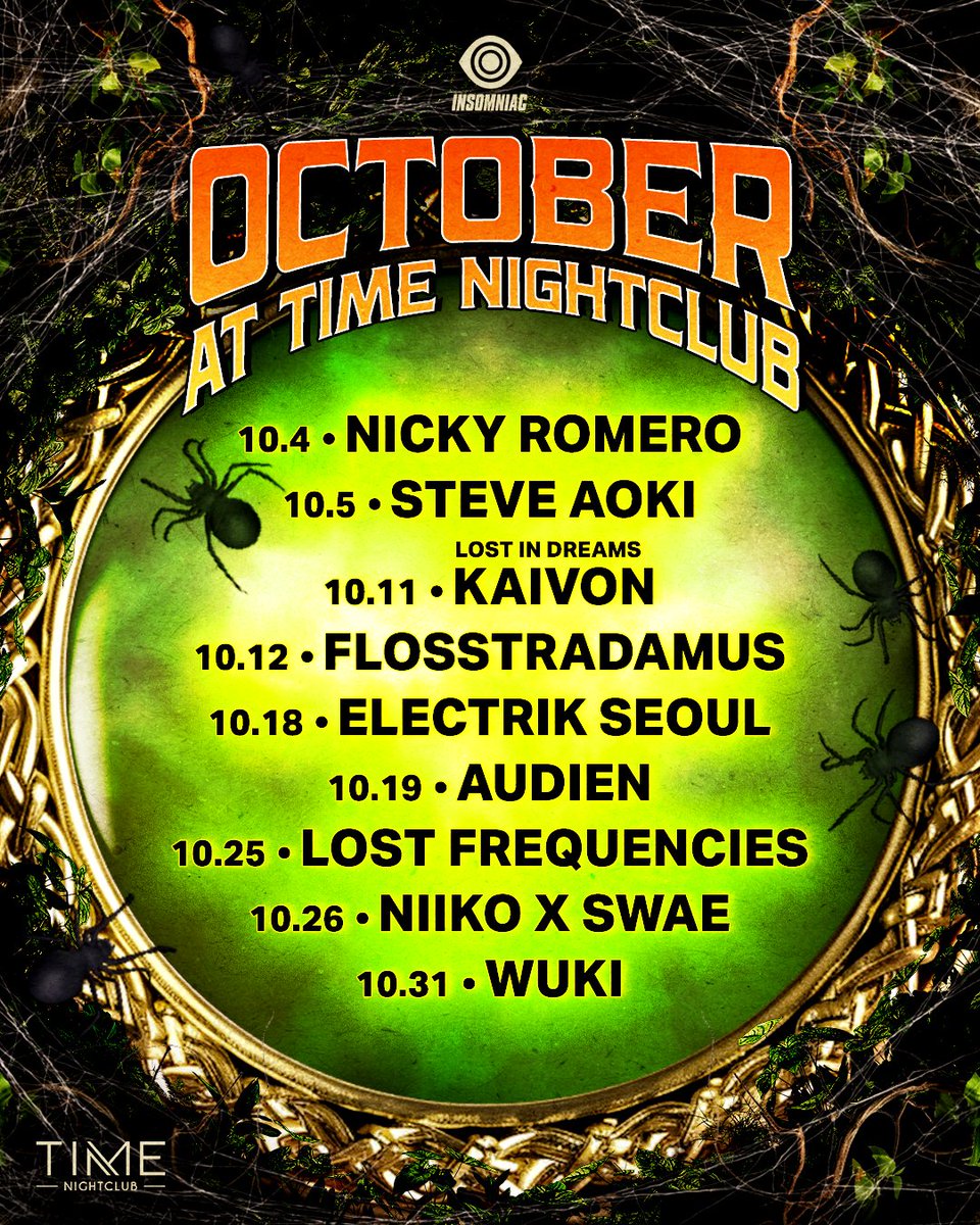 timenightcluboc's tweet image. It’s TIME for spooky season, so get ready to pop off! 🦇

Let your inner animal out all month long as the magic engulfs #TimeOC, teleporting us into a jungle where savage beasts and DJs roam! 🐅🦍🐘

Wild out with us now! → timenightclub.com/events