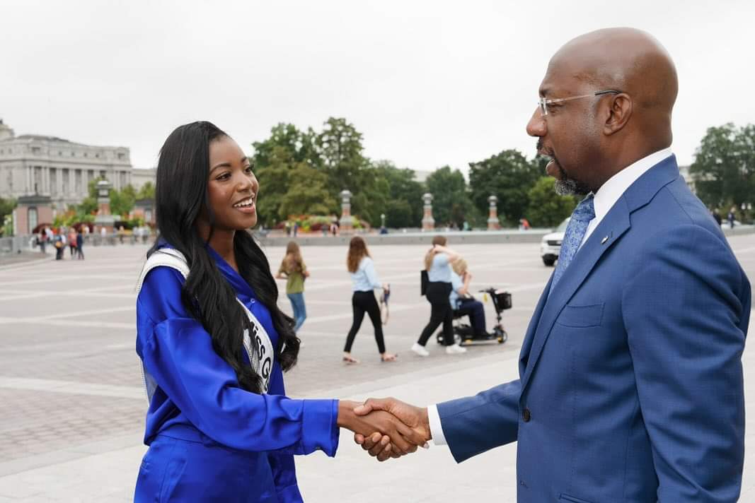 Grateful for the chance to meet with <a href="/SenatorWarnock/">Senator Reverend Raphael Warnock</a> in DC to discuss my passion for education + creating equal opportunities for students in underserved areas. Since moving to Georgia, I’ve admired his work, especially his support for first-generation students and HBCUs.