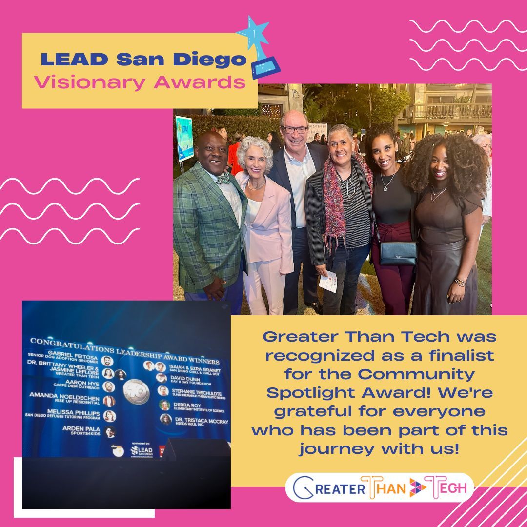This year GTT had the honor of being recognized as a finalist for the Community Spotlight Award!! ✨ We are so grateful for even being considered for this award among so many great leaders San Diego has.
Thank you to everyone who has supported us along the way! 💜