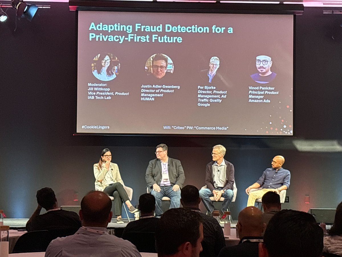 Explore how fraud detection is evolving in a privacy-first world with #IABTechLab’s Jill Wittkopp, <a href="/SecureWithHUMAN/">HUMAN</a>’s Justin Adler-Swanberg, <a href="/Google/">Google</a>’s Per Bjorke, and <a href="/AmazonAds/">Amazon Ads</a> Vinod Panicker! #CookieLingers