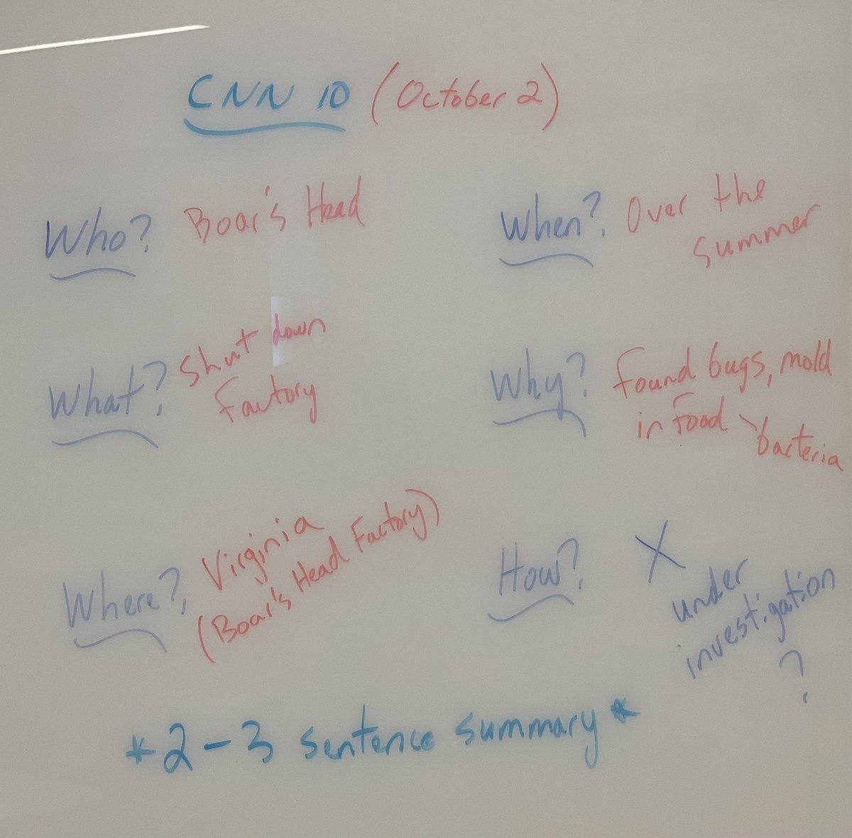 MrShunneysClass's tweet image. #CNN10 #Summarize #October2